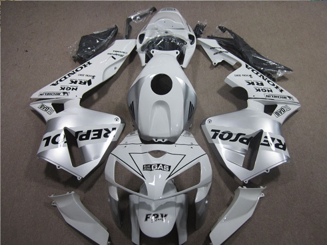 05-06 White Black Repsol CBR600RR Motorcycle Fairing 05-06 White Black Repsol CBR600RR Motorcycle Fairing