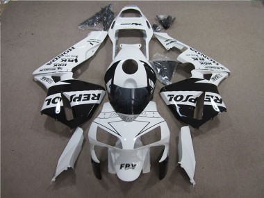 05-06 White Black Repsol CBR600RR Motorcycle Fairings