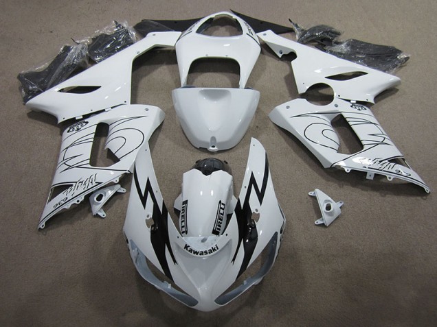 05-06 White Ninja 636 ZX6R Motorcycle Fairings 05-06 White Ninja 636 ZX6R Motorcycle Fairings