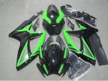 06-07 Black Green GSXR 600 Motorcycle Fairing