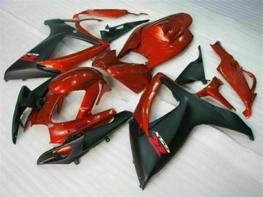 06-07 Red Black GSXR 600/750 Full Motorcycle Fairing Kits