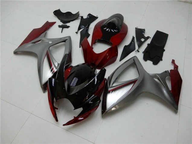 06-07 Red Silver GSXR 600/750 Motorcycle Fairings 06-07 Red Silver GSXR 600/750 Motorcycle Fairings