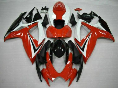 06-07 Red White GSXR 600/750 Motorcycle Fairing