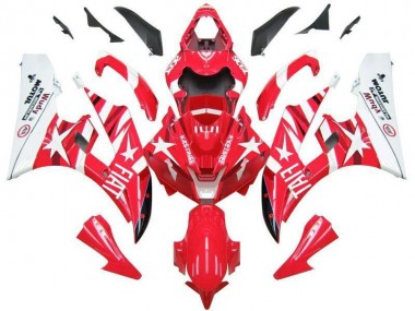 06-07 Red White Star Fiat YZF R6 Motorcycle Fairings