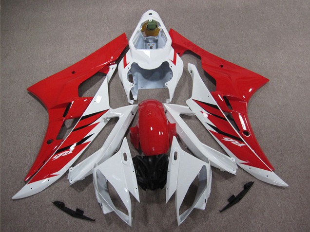 06-07 Red White YZF R6 Motorcycle Fairing 06-07 Red White YZF R6 Motorcycle Fairing