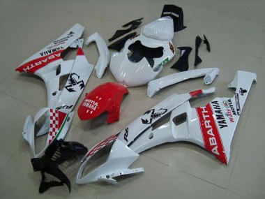 06-07 White Red Abarth YZF R6 Motorcycle Fairings