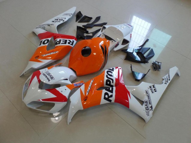 06-07 White and Orange Repsol CBR1000RR Motorcycle Fairings 06-07 White and Orange Repsol CBR1000RR Motorcycle Fairings