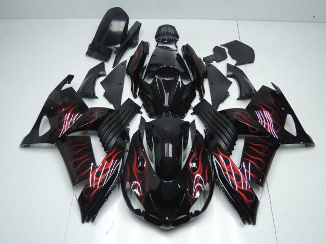 06-11 Red Flame ZX14R ZZR1400 Motorcycle Fairings 06-11 Red Flame ZX14R ZZR1400 Motorcycle Fairings