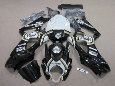 07-08 Black Lucky Strike White Motul GSXR 1000 Motorcycle Fairings