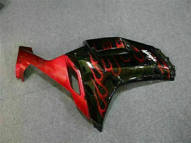 07-08 Black Red Flame ZX6R Motorcycle Fairings