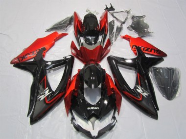 07-08 Black Red GSXR 1000 Motorcycle Fairing