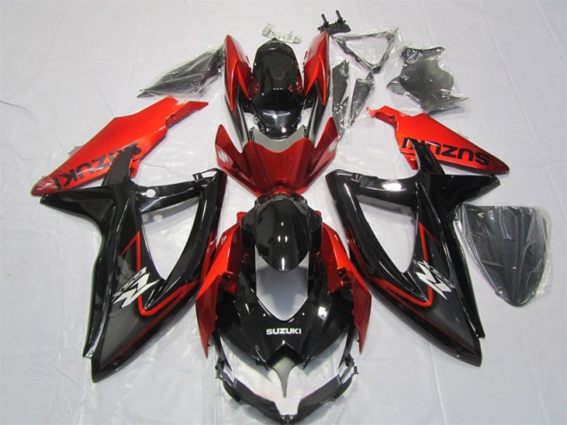 07-08 Black Red GSXR 1000 Motorcycle Fairing 07-08 Black Red GSXR 1000 Motorcycle Fairing