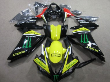 07-08 Black Yellow Motul Leovince YZF R1 Motorcycle Fairings