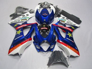 07-08 Blue Red Rockstar GSXR 1000 Motorcycle Fairings