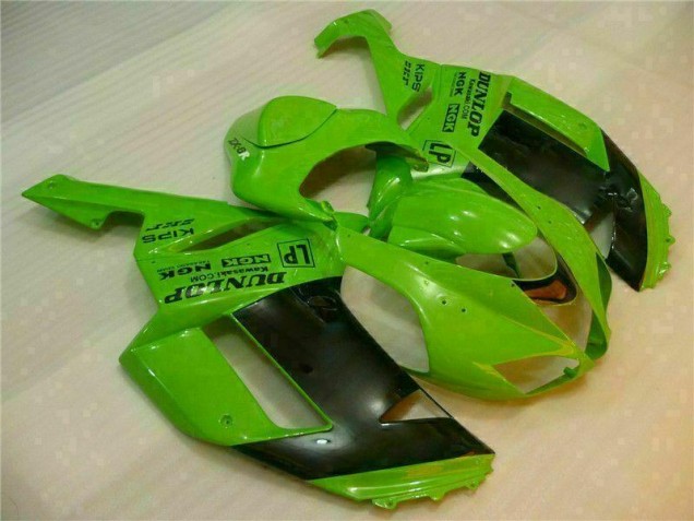 07-08 Green Black Dunlop ZX6R Motorcycle Fairings