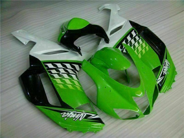 07-08 Green White Ninja ZX6R Motorcycle Fairings
