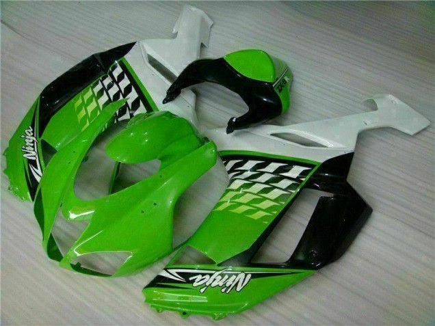 07-08 Green White Ninja ZX6R Motorcycle Fairings