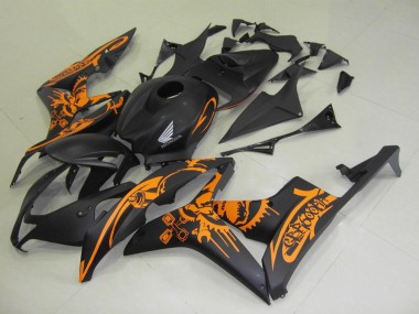 07-08 Matte Black Orange Sticker CBR600RR Motorcycle Fairings