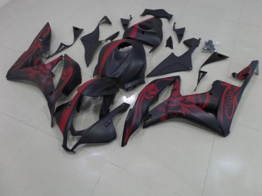 07-08 Matte Black Red Skull with Stripe CBR600RR Motorcycle Fairings