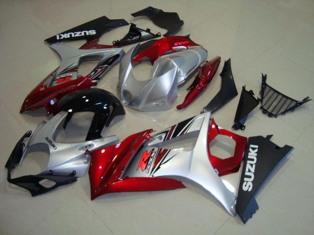 07-08 Red Black Silver GSXR 1000 Motorcycle Fairings 07-08 Red Black Silver GSXR 1000 Motorcycle Fairings