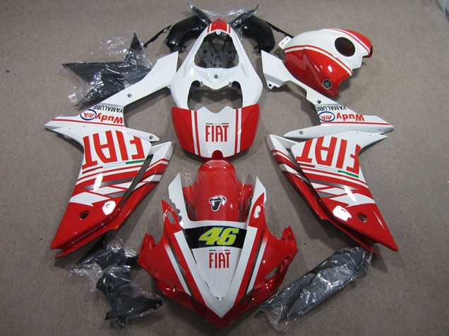 07-08 Red White Fiat 46 YZF R1 Motorcycle Fairings 07-08 Red White Fiat 46 YZF R1 Motorcycle Fairings