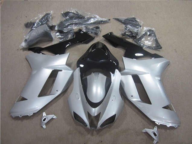 07-08 Silver Black ZX6R Motorcycle Fairings 07-08 Silver Black ZX6R Motorcycle Fairings