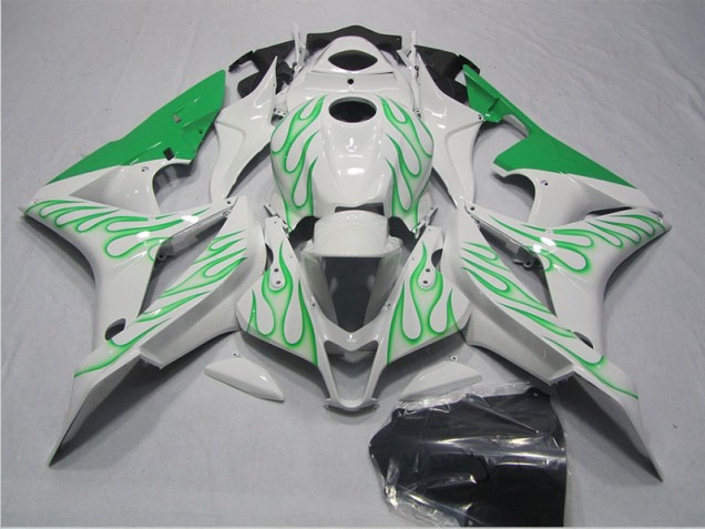 07-08 White Green Flame CBR600RR Motorcycle Fairings 07-08 White Green Flame CBR600RR Motorcycle Fairings