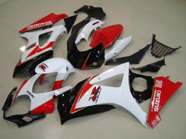 07-08 White Red Black GSXR 1000 Motorcycle Fairings