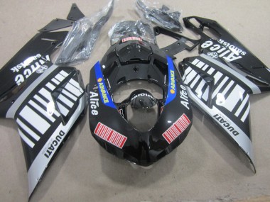 07-14 Black White Advance Alice Ducati 1098 Motorcycle Fairings
