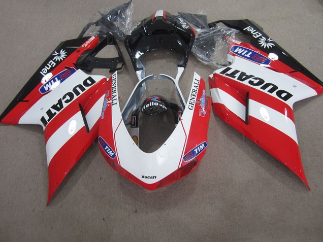 07-14 Red White Generali Tim Ducati 1098 Motorcycle Fairings 07-14 Red White Generali Tim Ducati 1098 Motorcycle Fairings
