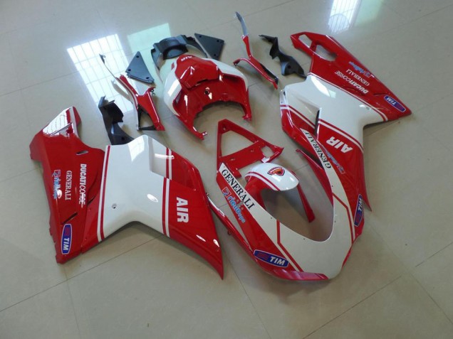 07-14 Red and White Air Ducati 848 1098 1198 Motorcycle Fairings