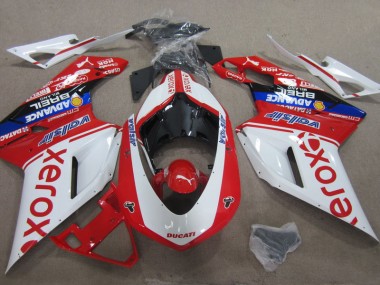 07-14 White Red Xerox Ducati 1098 Motorcycle Fairings