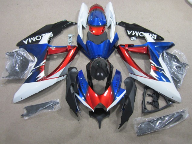 08-10 Blue Red White GSXR 600 Motorcycle Fairings 08-10 Blue Red White GSXR 600 Motorcycle Fairings