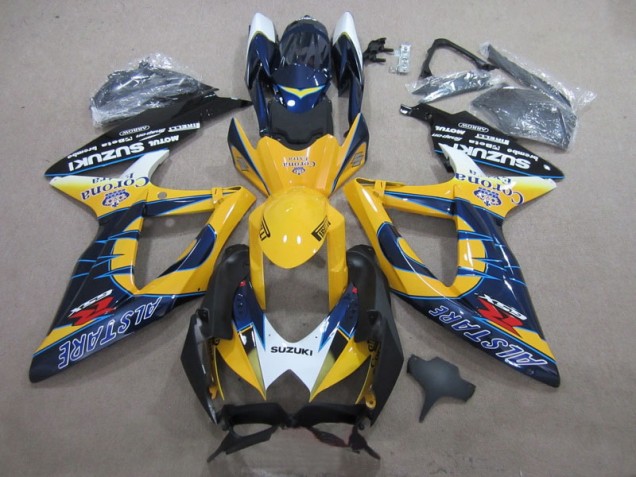 08-10 Blue Yellow Corona Extra GSXR 600 Motorcycle Fairings 08-10 Blue Yellow Corona Extra GSXR 600 Motorcycle Fairings