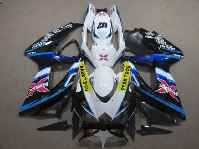 08-10 White Dark Dog 07 GSXR 600 Motorcycle Fairings 08-10 White Dark Dog 07 GSXR 600 Motorcycle Fairings