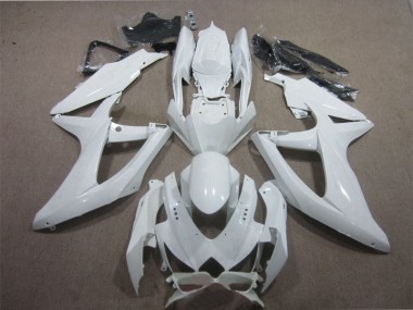 08-10 White GSXR 600 Motorcycle Fairings