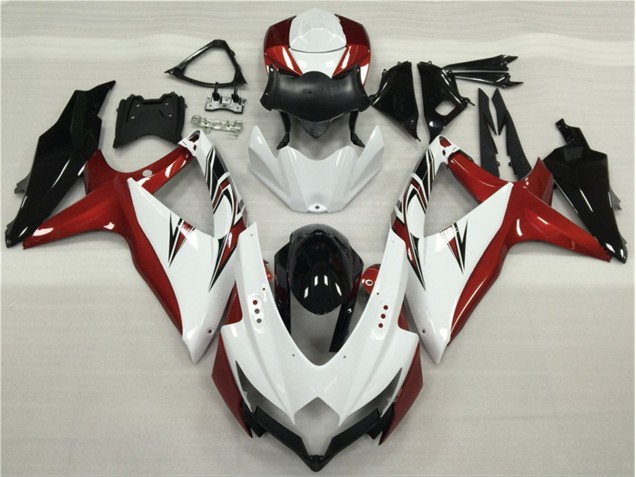 08-10 White Red Black GSXR 600/750 Motorcycle Fairings 08-10 White Red Black GSXR 600/750 Motorcycle Fairings