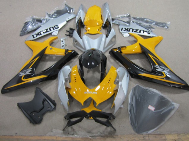 08-10 Yellow White Black GSXR 600 Motorcycle Fairings 08-10 Yellow White Black GSXR 600 Motorcycle Fairings