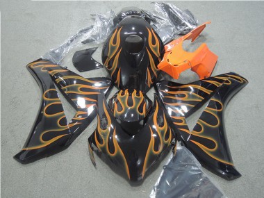 08-11 Black Orange Flame CBR1000RR Motorcycle Fairings