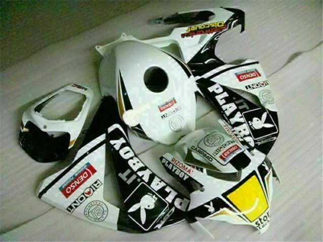 08-11 White Black Playboy CBR1000RR Motorcycle Fairing