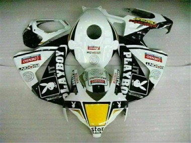 08-11 White Black Playboy CBR1000RR Motorcycle Fairing