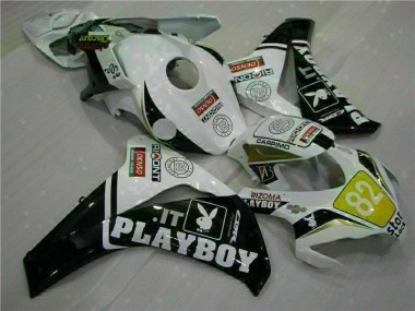 08-11 White Black Playboy CBR1000RR Motorcycle Fairings