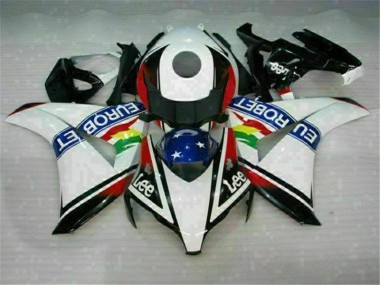 08-11 White Blue Red Eurobet Lee CBR1000RR Motorcycle Fairings