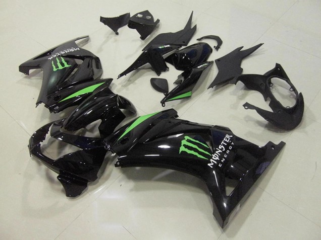 08-12 Black Green Monster Energy ZX250R Motorcycle Fairings