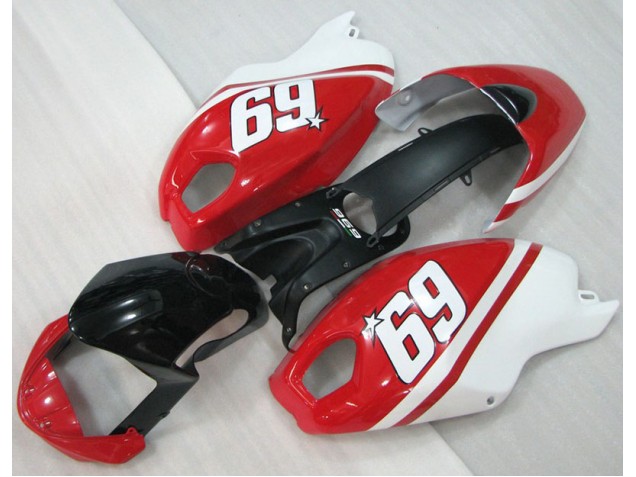 08-12 Black Red White 69 Ducati Monster 696 Motorcycle Fairings