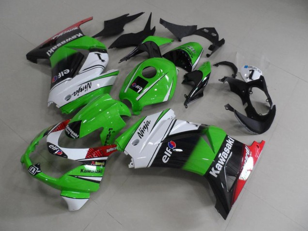08-12 Green White Black ZX250R Motorcycle Fairing