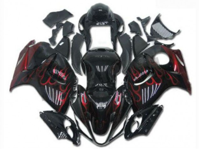08-19 Black Red GSXR 1300 Hayabusa Motorcycle Fairing & Bodywork 08-19 Black Red GSXR 1300 Hayabusa Motorcycle Fairing & Bodywork