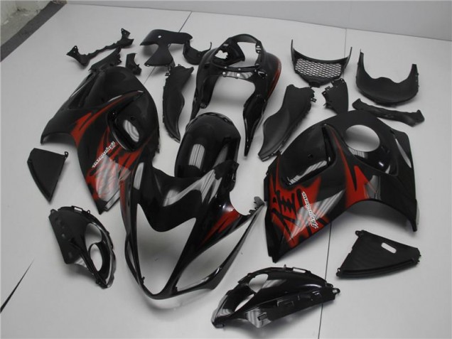 08-19 Black Red GSXR 1300 Hayabusa Motorcycle Fairings