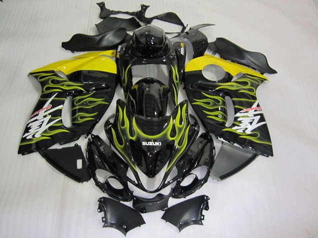 08-19 Black Yellow Flame GSXR 1300 Hayabusa Motorcycle Fairings 08-19 Black Yellow Flame GSXR 1300 Hayabusa Motorcycle Fairings