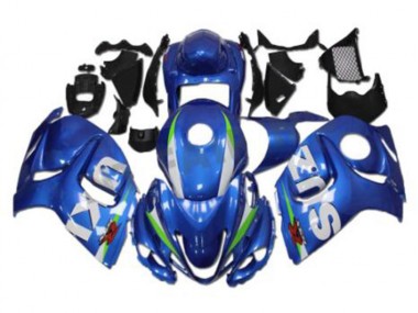 08-19 Blue White GSXR 1300 Hayabusa Motorcycle Fairings